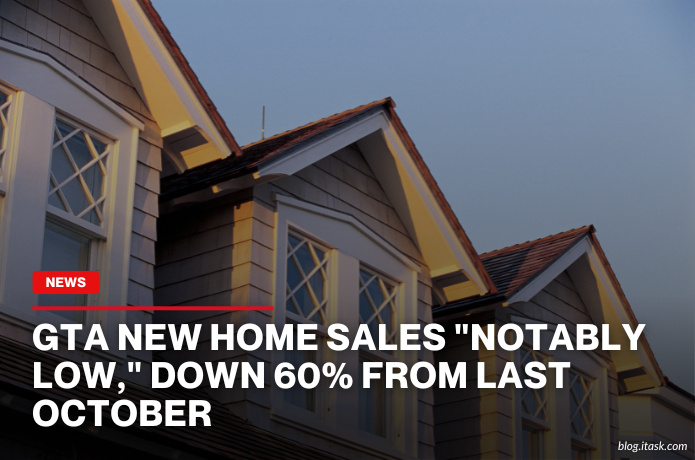 iTaskApp Services - GTA New Home Sales "Notably Low," Down 60% From Last October