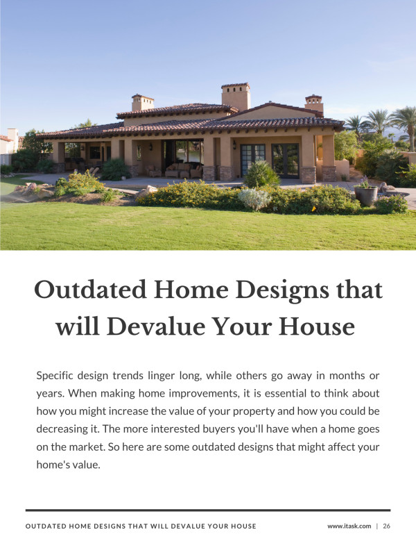 Outdated Home Designs that will Devalue Your House