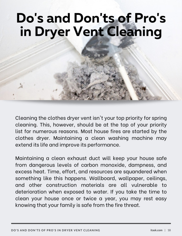 Do's & Dont's of Pros in Dryer Vent Cleaning
